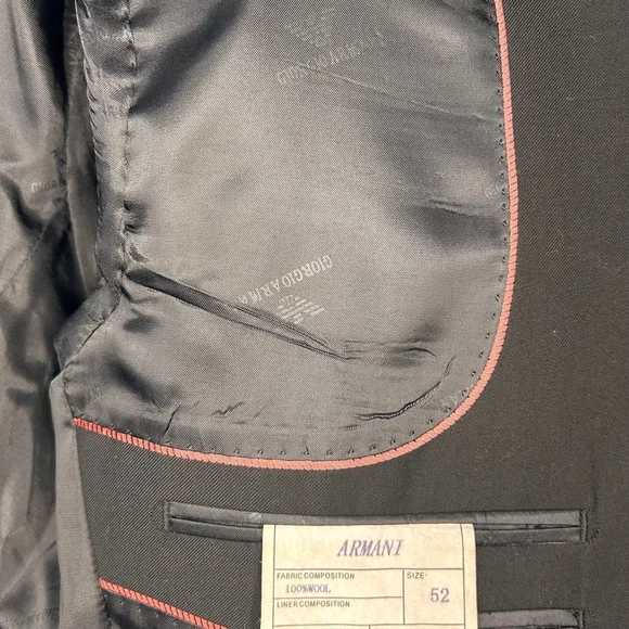 Giorgio Armani Men’s black wool suit jacket size 52 - Picture 9 of 12